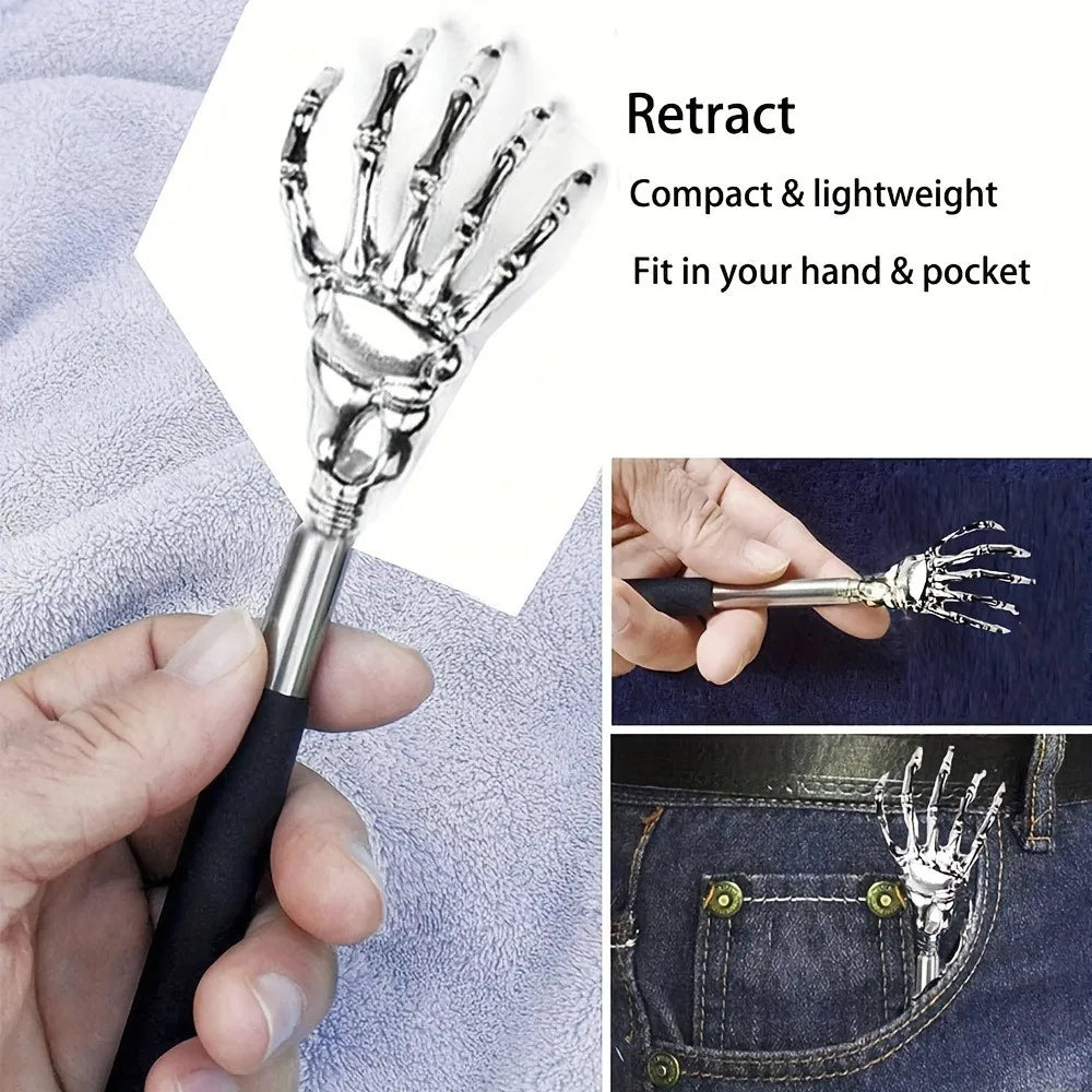 Portable Extendable Back Scratcher Stainless Steel Telescoping Back Scratcher for Both Human and Pets Extendable Back Massager