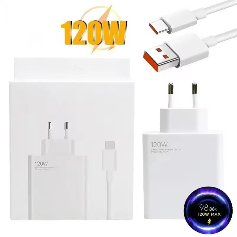 120W Ultra Fast Charger QC 5.0 EU Plug 6A Type C Cable 67W 55W 33W Rapid Charging Adapter For iPhone Huawei 2025