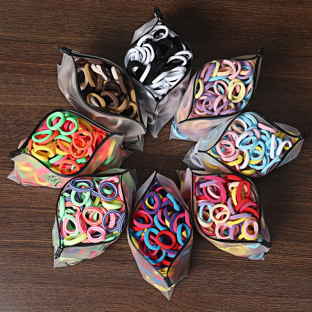 50/100Pcs Hair Bands for Children Colorful Nylon Scrunchie Hair Ties Rubber Band Kids Elastic Hair Leagues Girl Hair Accessories