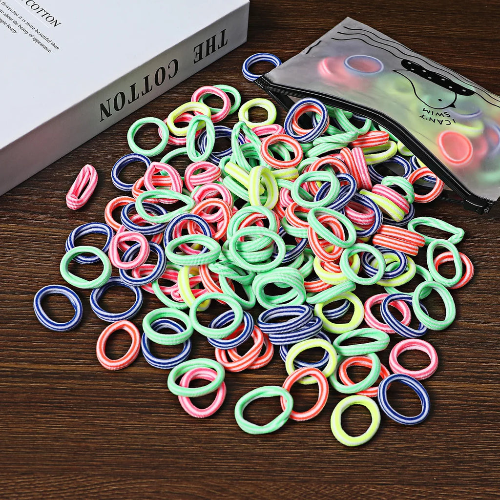 50/100Pcs Hair Bands for Children Colorful Nylon Scrunchie Hair Ties Rubber Band Kids Elastic Hair Leagues Girl Hair Accessories
