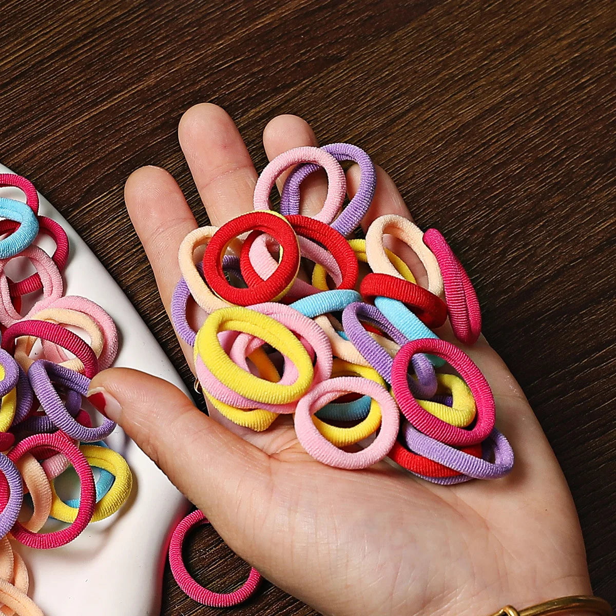 50/100Pcs Hair Bands for Children Colorful Nylon Scrunchie Hair Ties Rubber Band Kids Elastic Hair Leagues Girl Hair Accessories